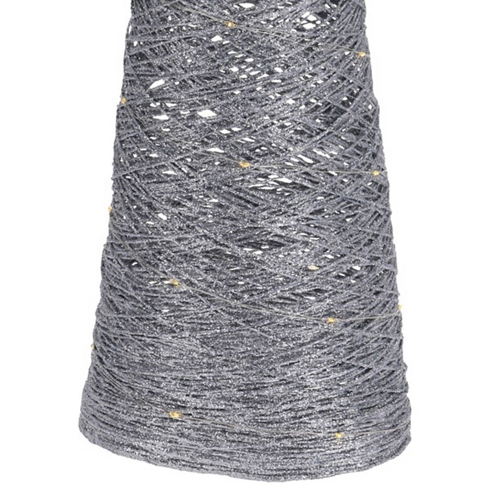 Luminous Christmas tree in Silver with LED and Glitter