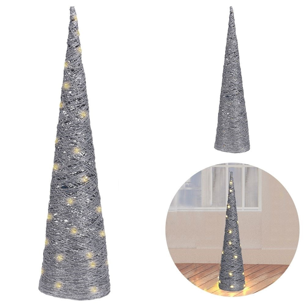 Luminous Christmas tree in Silver with LED and Glitter