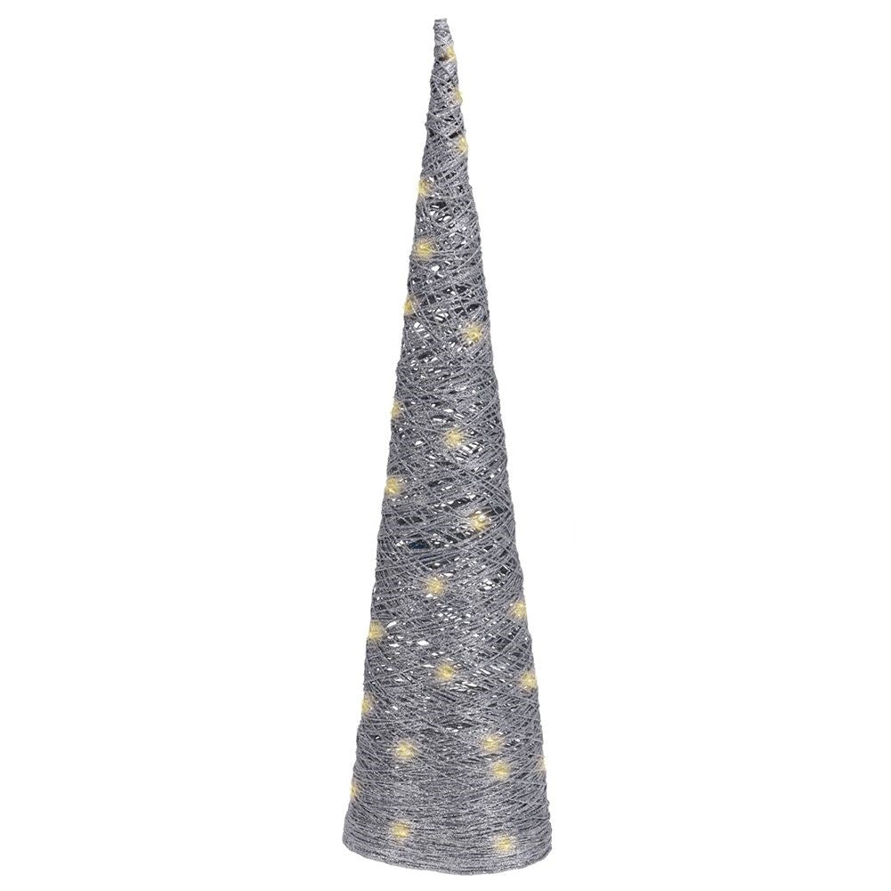 Luminous Christmas tree in Silver with LED and Glitter