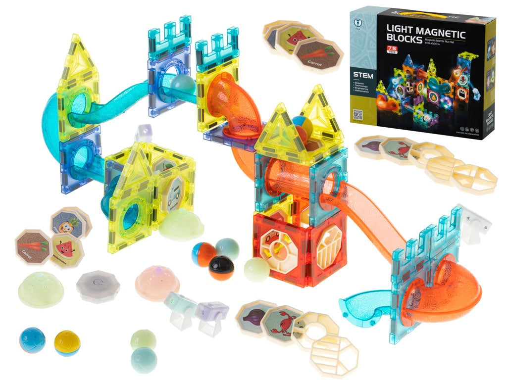 Luminous magnetic marble ball track 75el