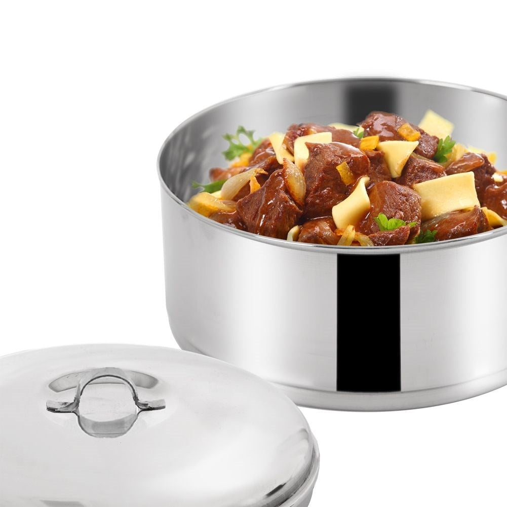 Lunch Box in Stainless Steel: 4 Containers, Easy to Transport