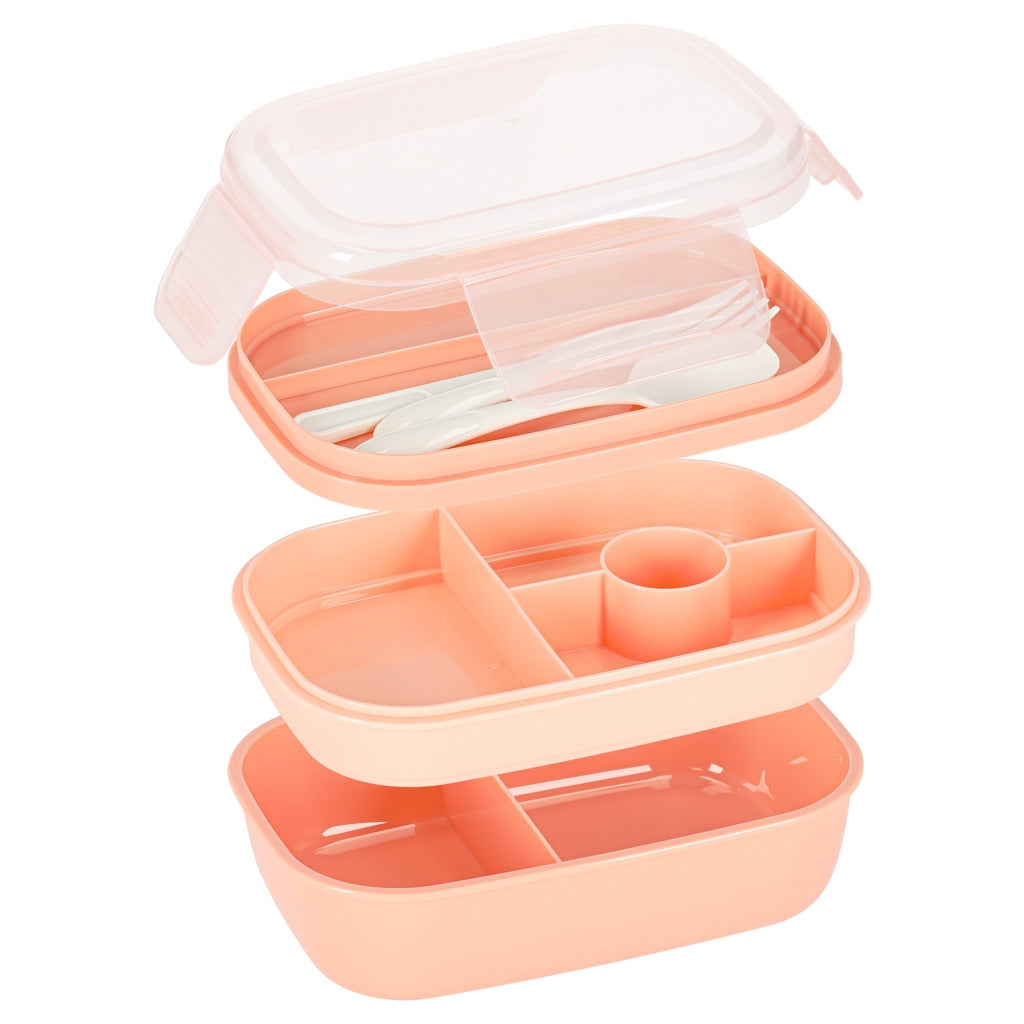 Lunch Box with Compartments, 1900ml, Apricot