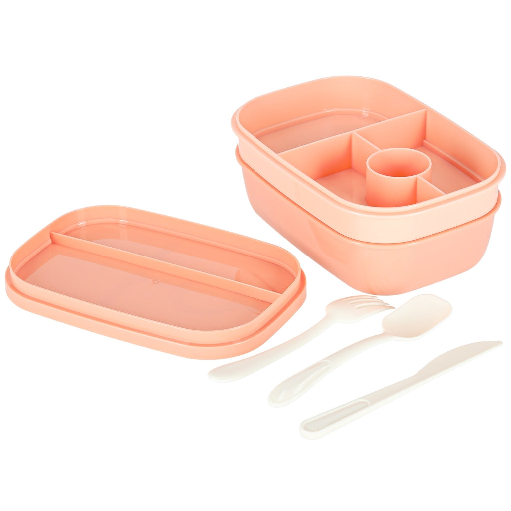 Lunch Box with Compartments, 1900ml, Apricot