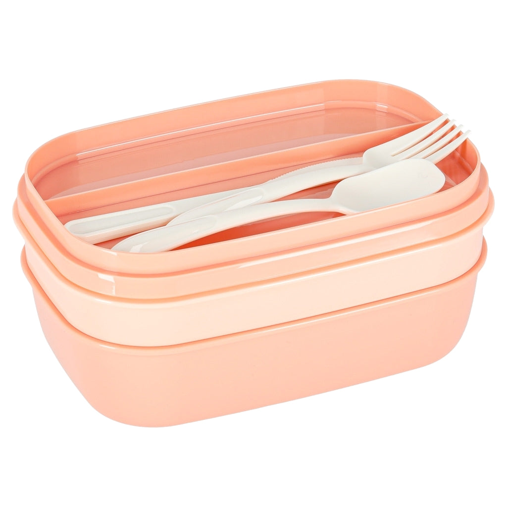 Lunch Box with Compartments, 1900ml, Apricot