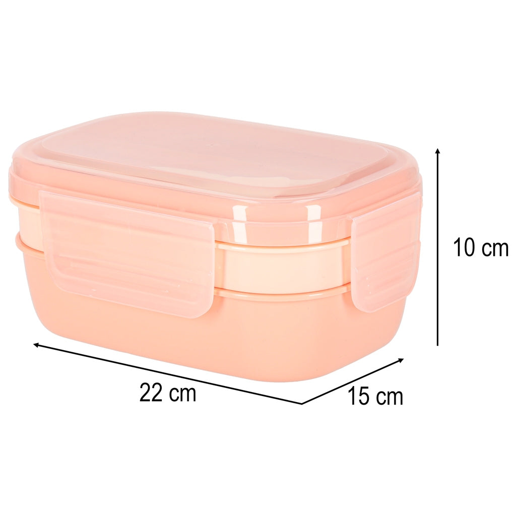 Lunch Box with Compartments, 1900ml, Apricot