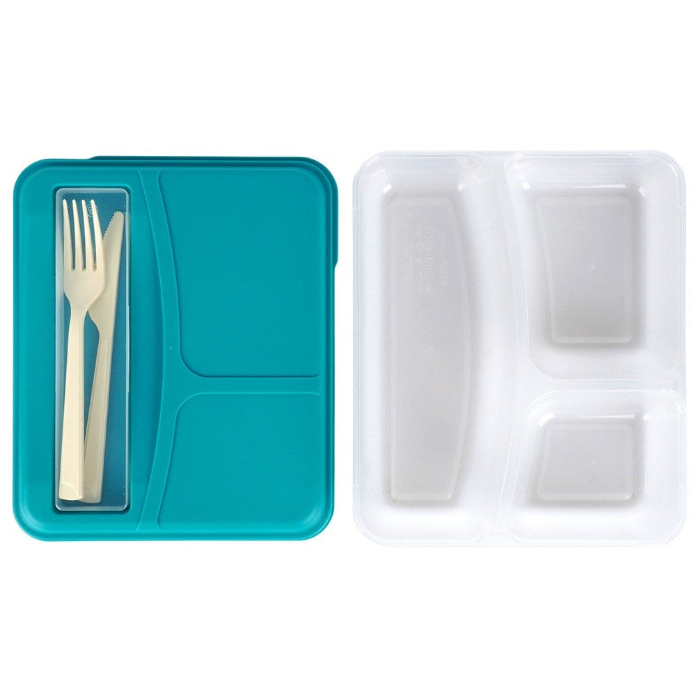 Lunchbox breakfast container divided with cutlery 1.3 l