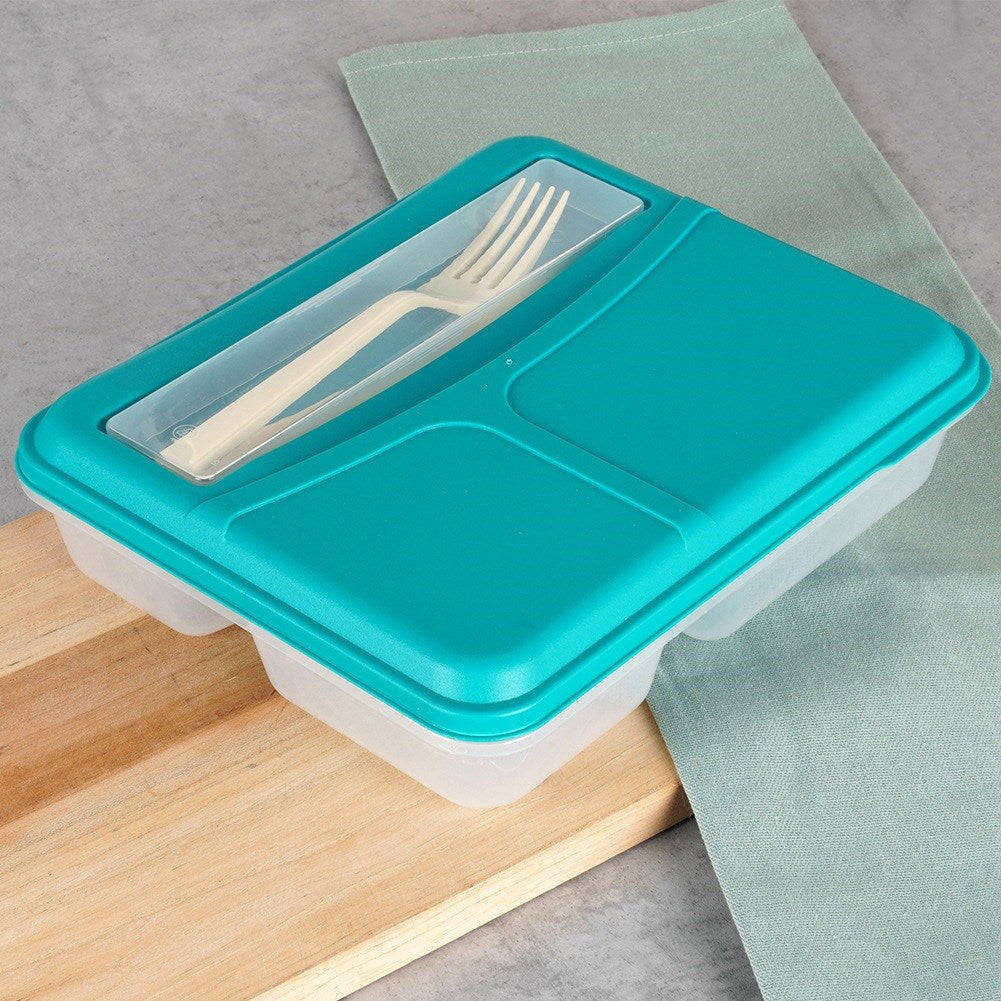Lunchbox breakfast container divided with cutlery 1.3 l