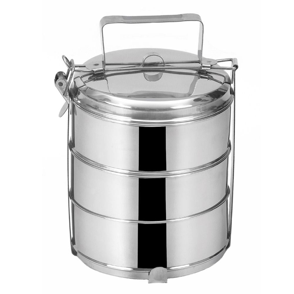 Lunch box in stainless steel with 3 containers