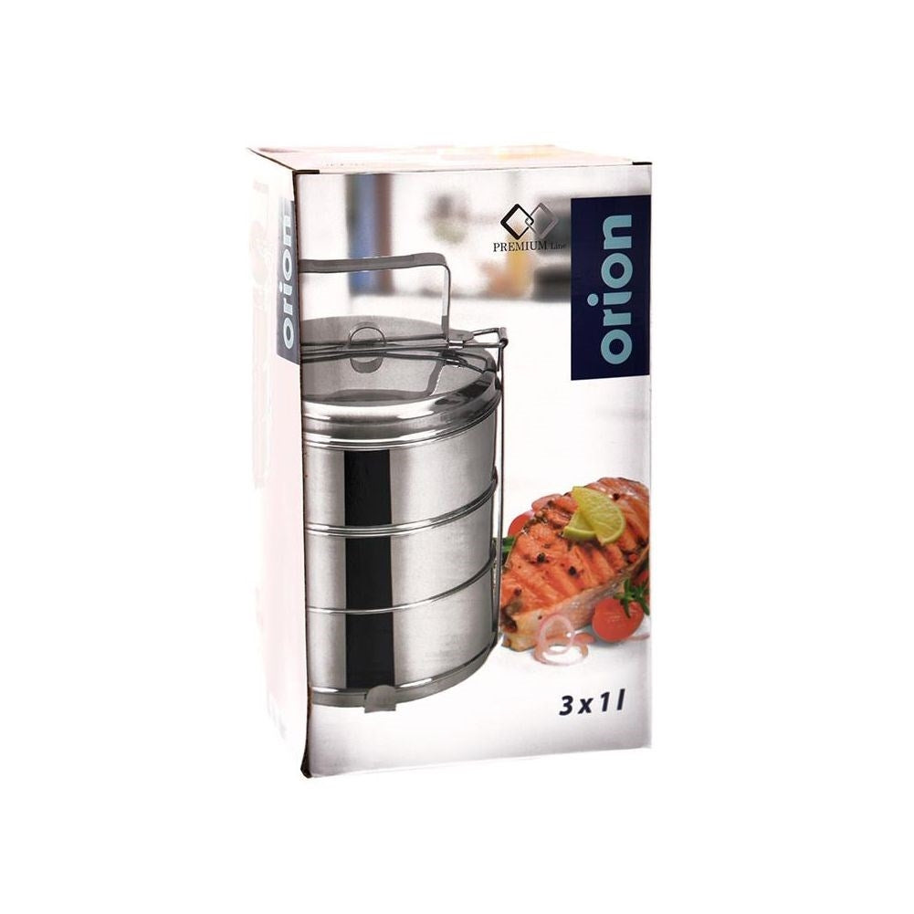 Lunch box in stainless steel with 3 containers