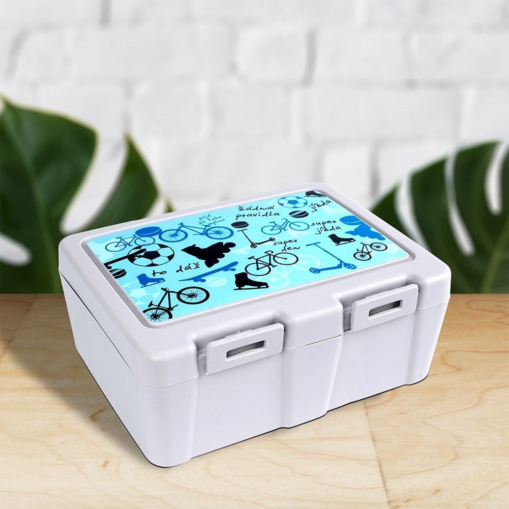 Lunch box with clip lock and sporty design