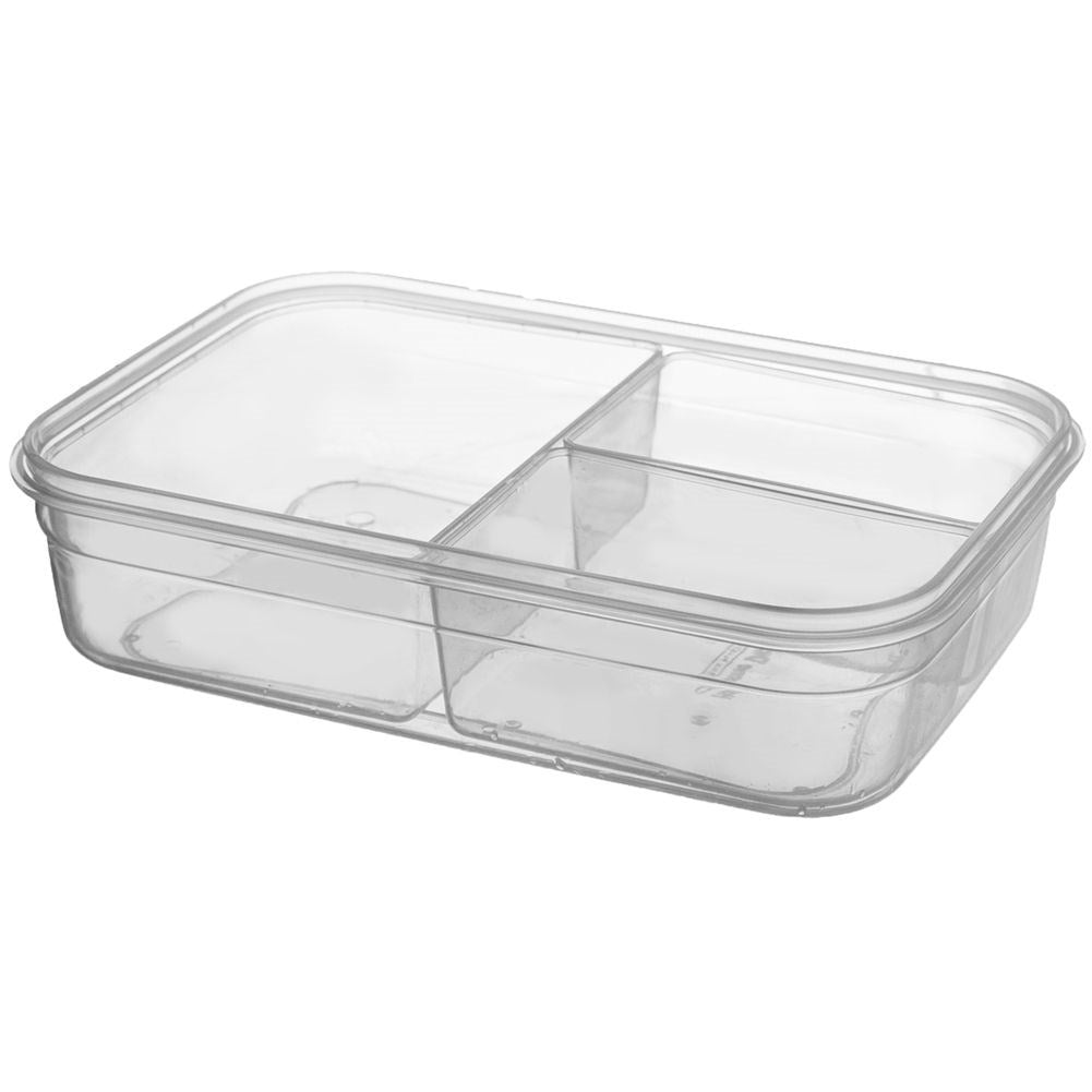 Lunch box with sealing strip, locking clip and three inserts