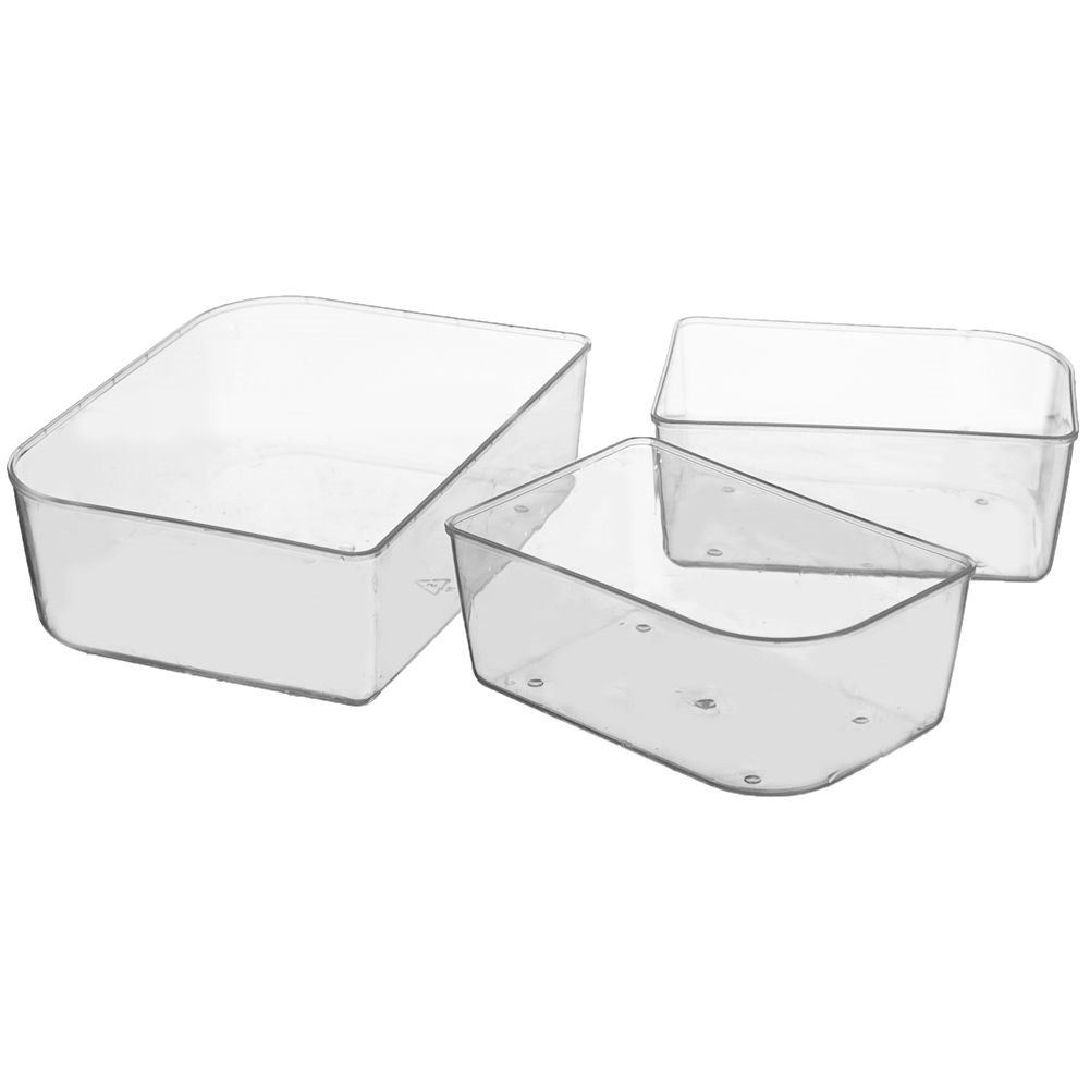 Lunch box with sealing strip, locking clip and three inserts