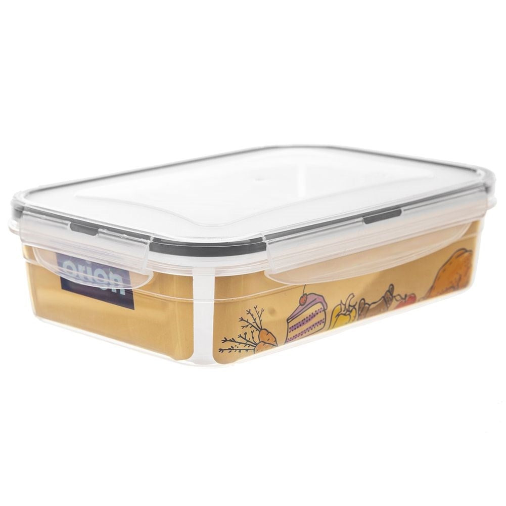Lunch box with sealing strip, locking clip and three inserts