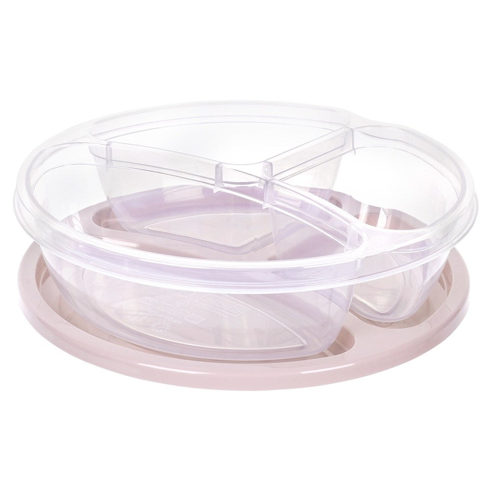 Lunch box with three compartments for convenient food storage and transport
