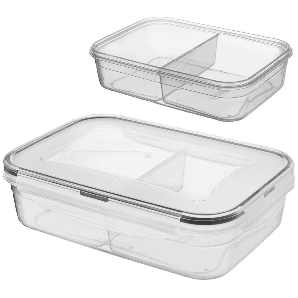 Lunch box with tight-fitting lid and removable inserts