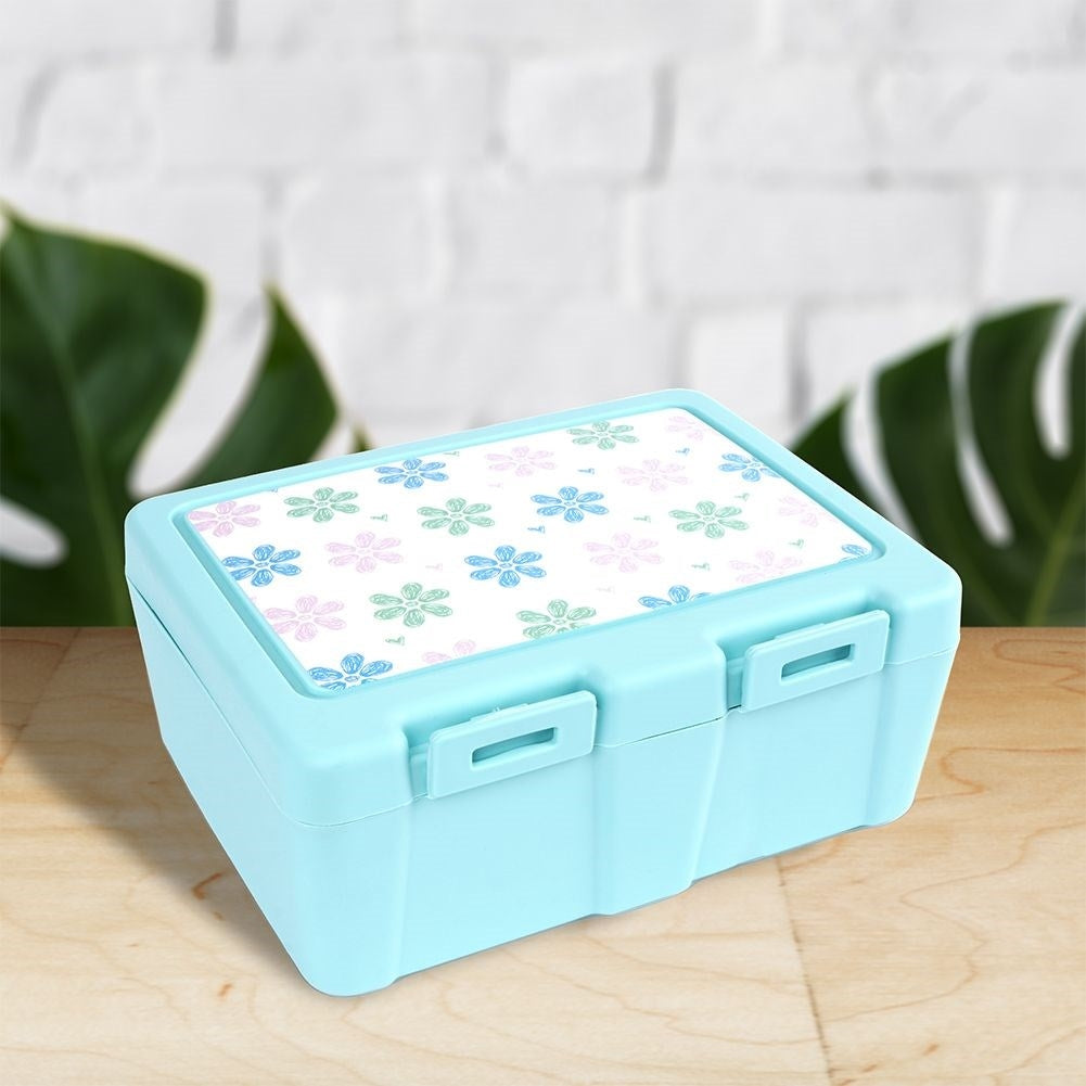 Lunch box with two compartments and 2-in-1 cutlery