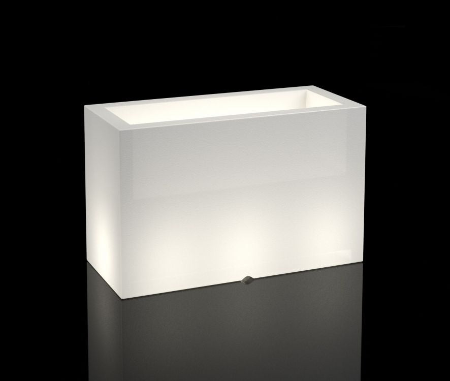 Lungo Maxi white flowerpot with lighting
