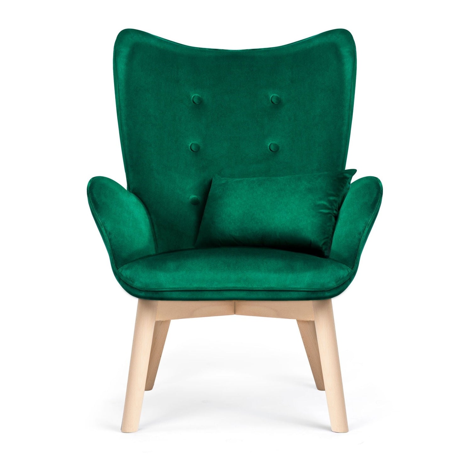 Luxurious Armchair with Footstool Sofotel Norse Dark Green