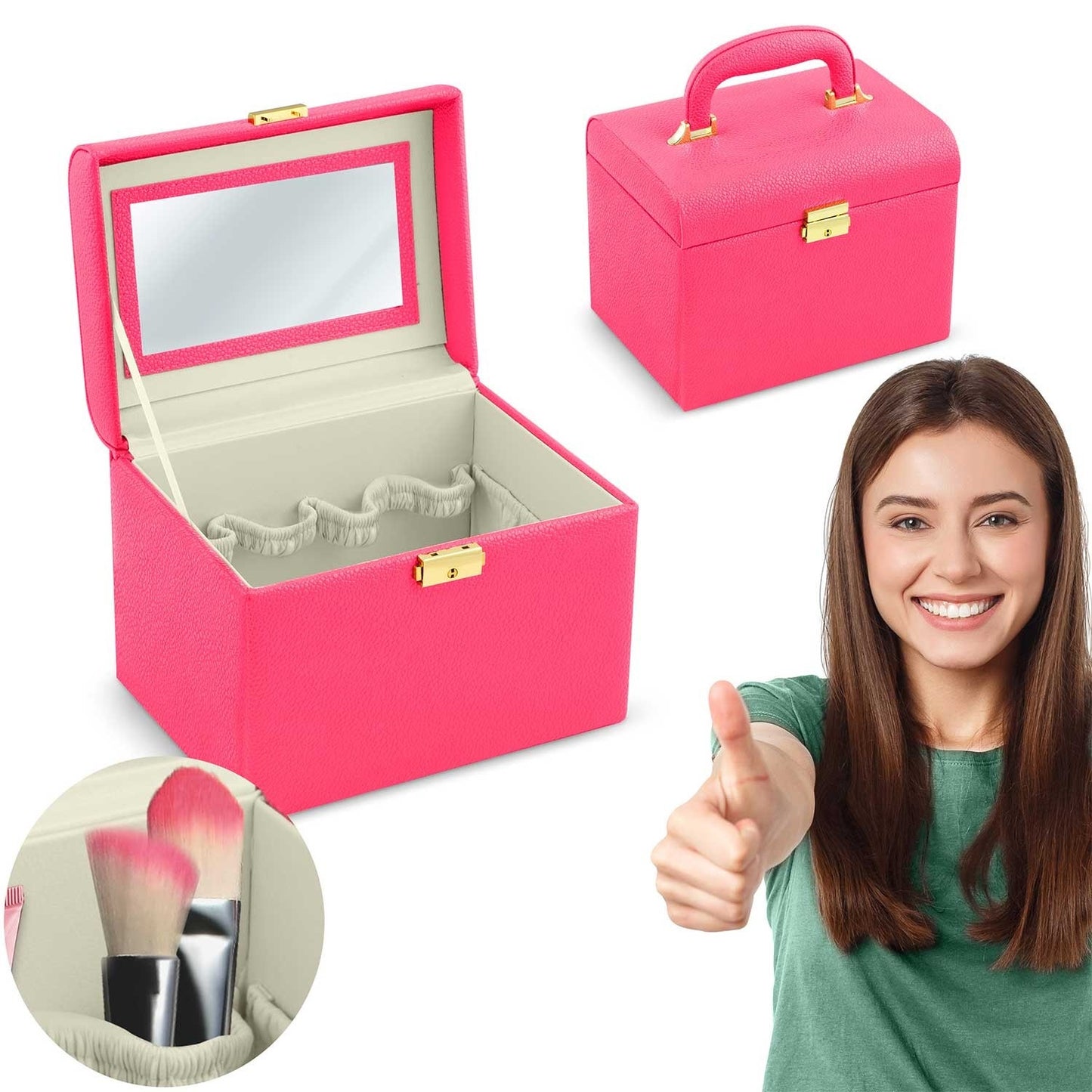 Luxurious Pink Cosmetic Case Massido MS-706