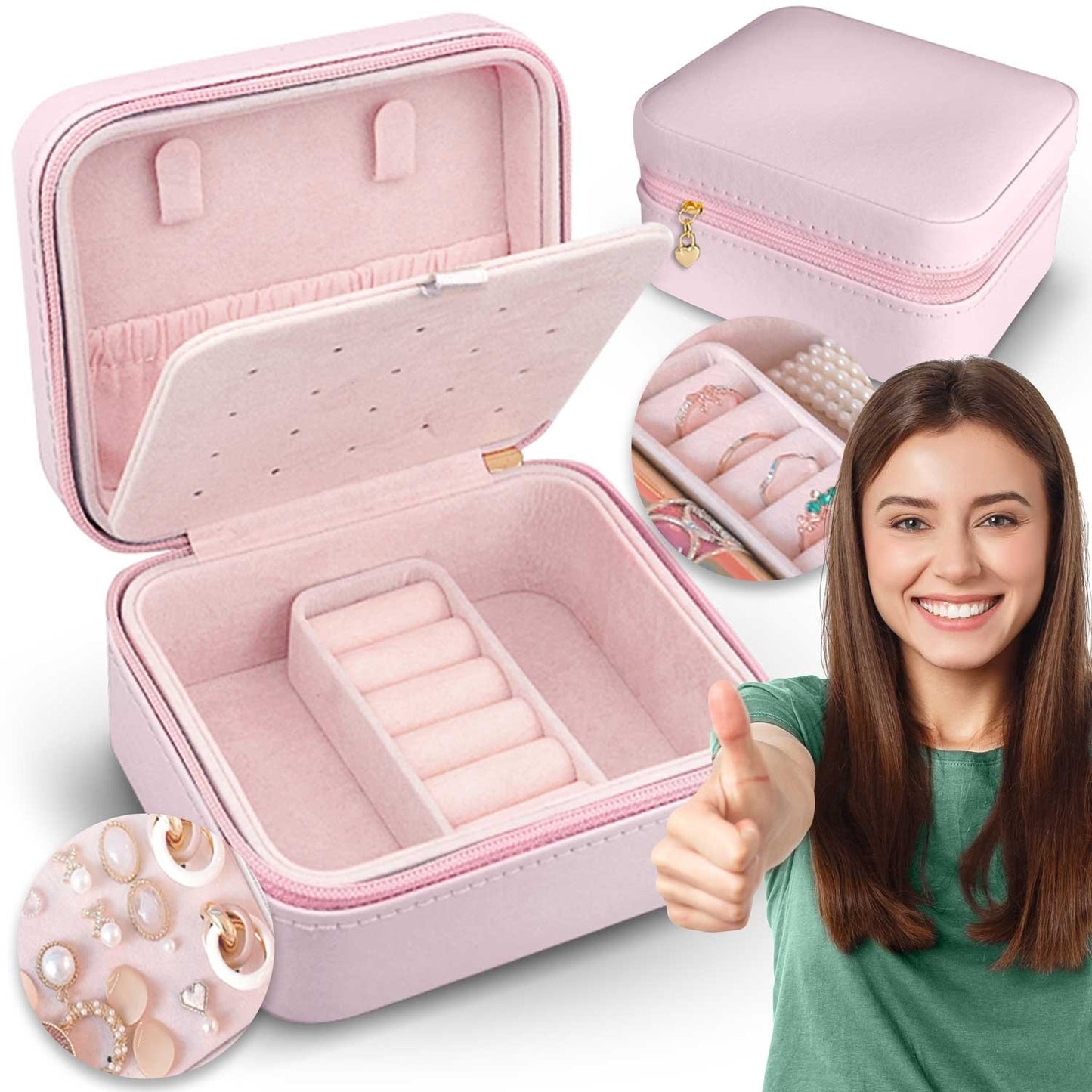 Luxurious pink jewelry box MS-702 from Massido