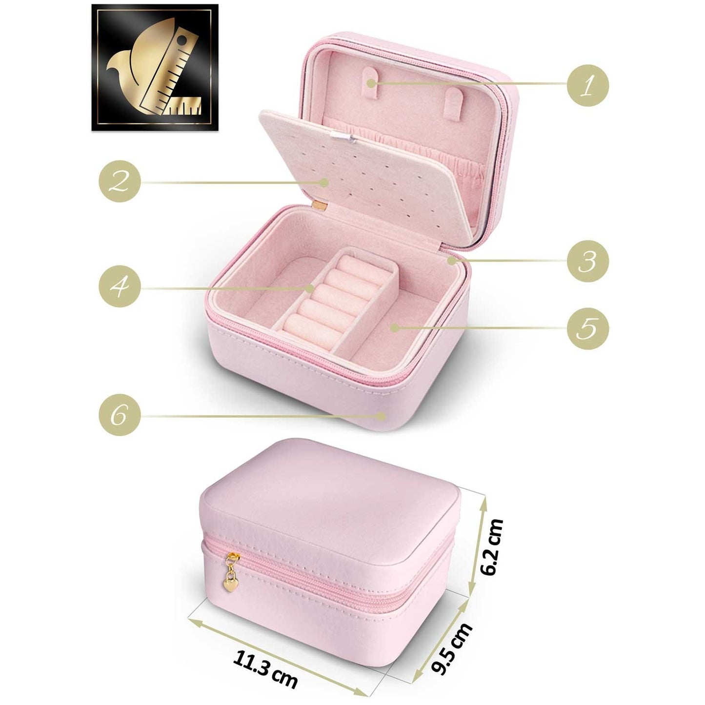 Luxurious pink jewelry box MS-702 from Massido