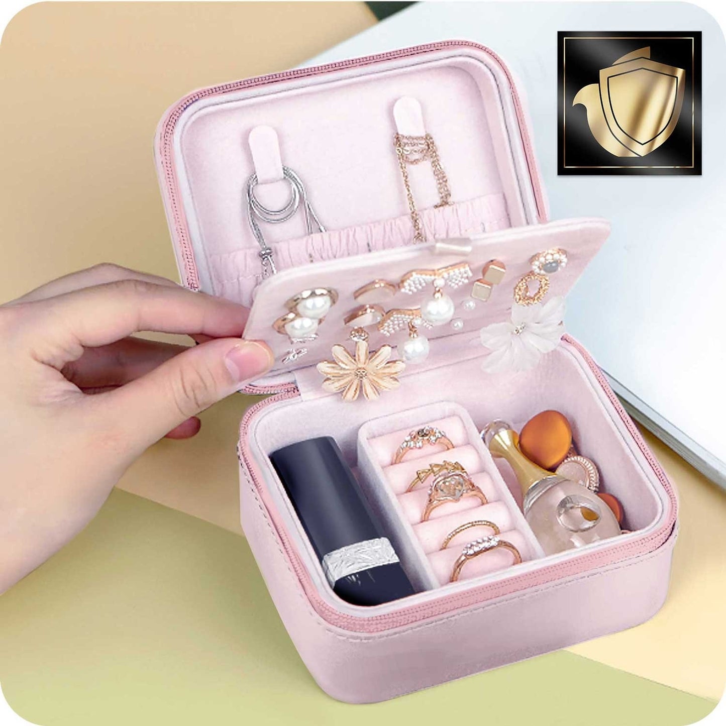 Luxurious pink jewelry box MS-702 from Massido