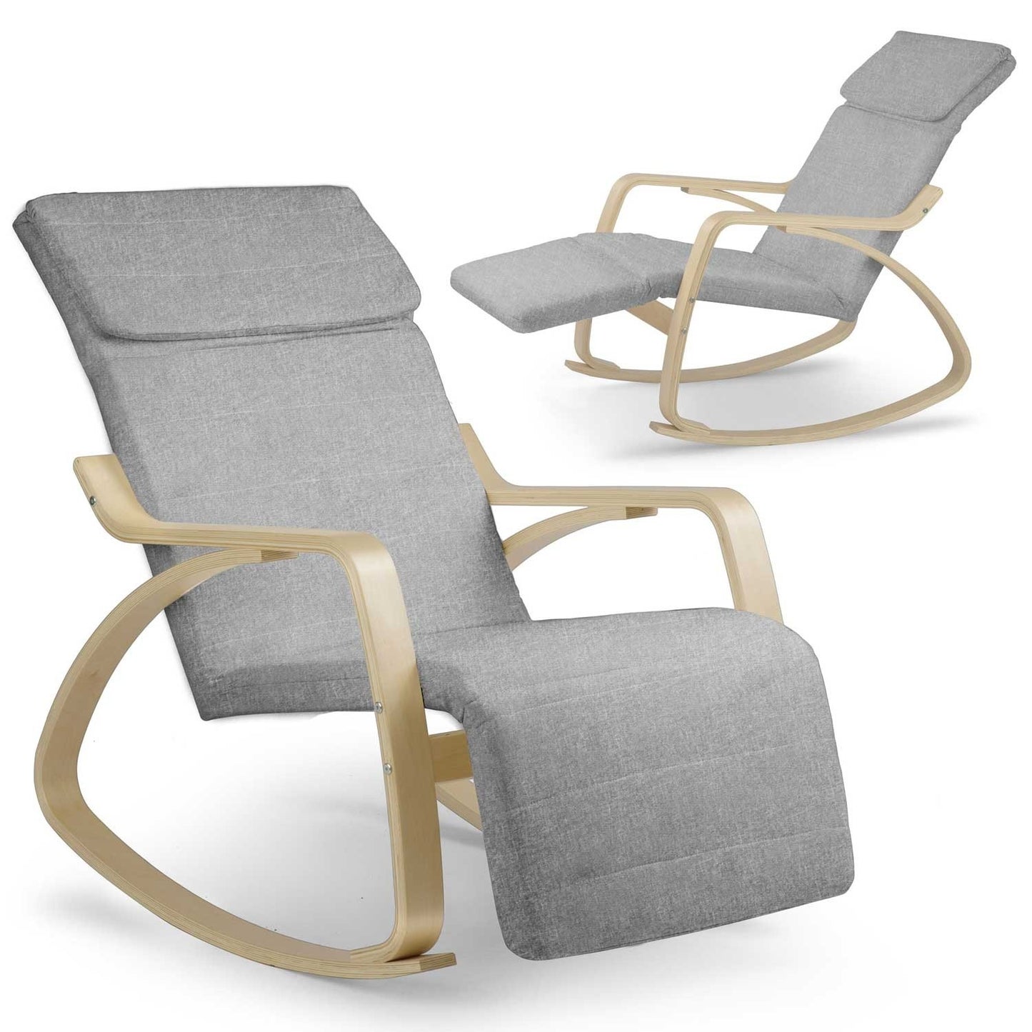 Luxurious rocking chair Suzi - light grey