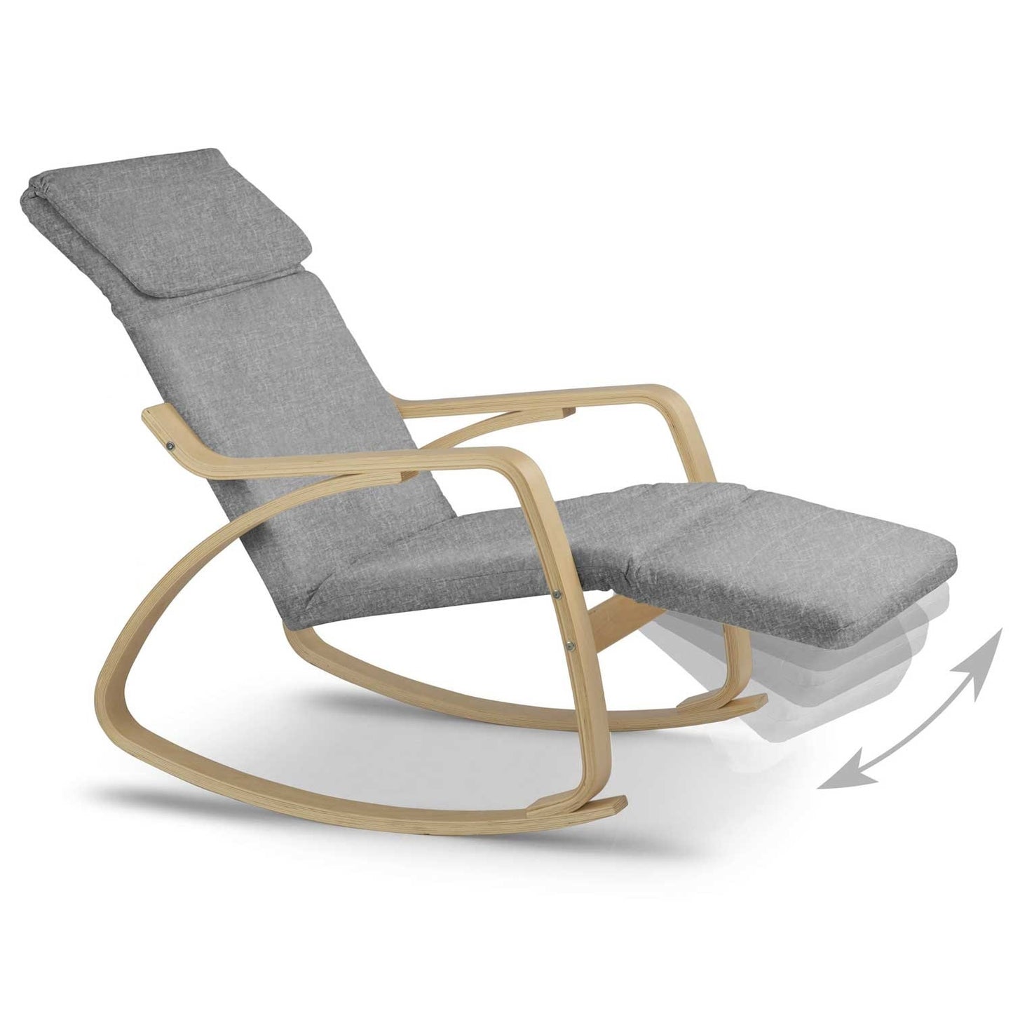 Luxurious rocking chair Suzi - light grey