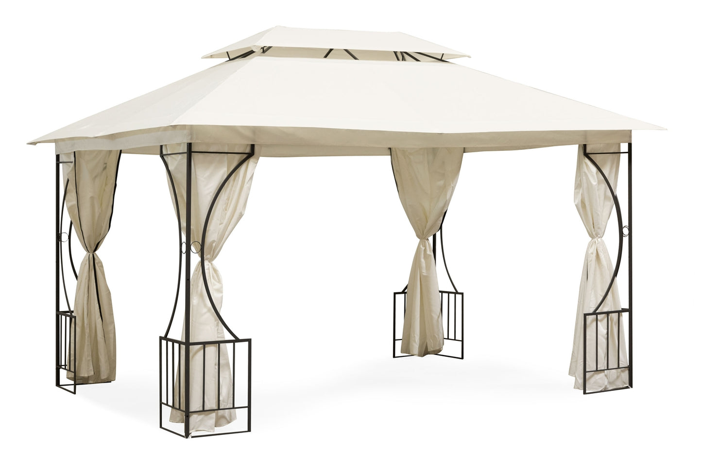 Luxury Beige Garden Pavilion Tent Gazebo 3x4 m with Mosquito Net and Full Walls MultiGarden