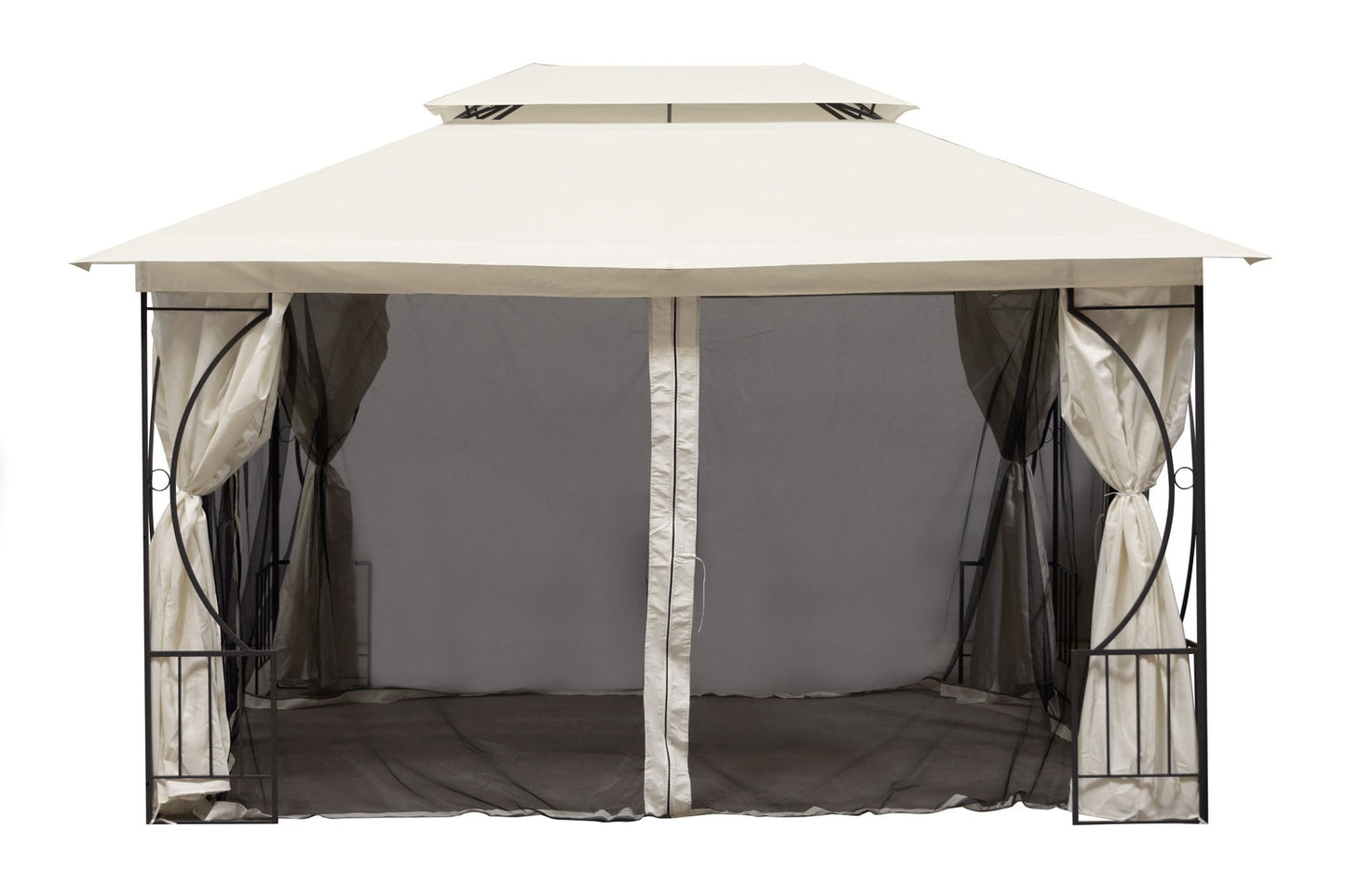Luxury Beige Garden Pavilion Tent Gazebo 3x4 m with Mosquito Net and Full Walls MultiGarden