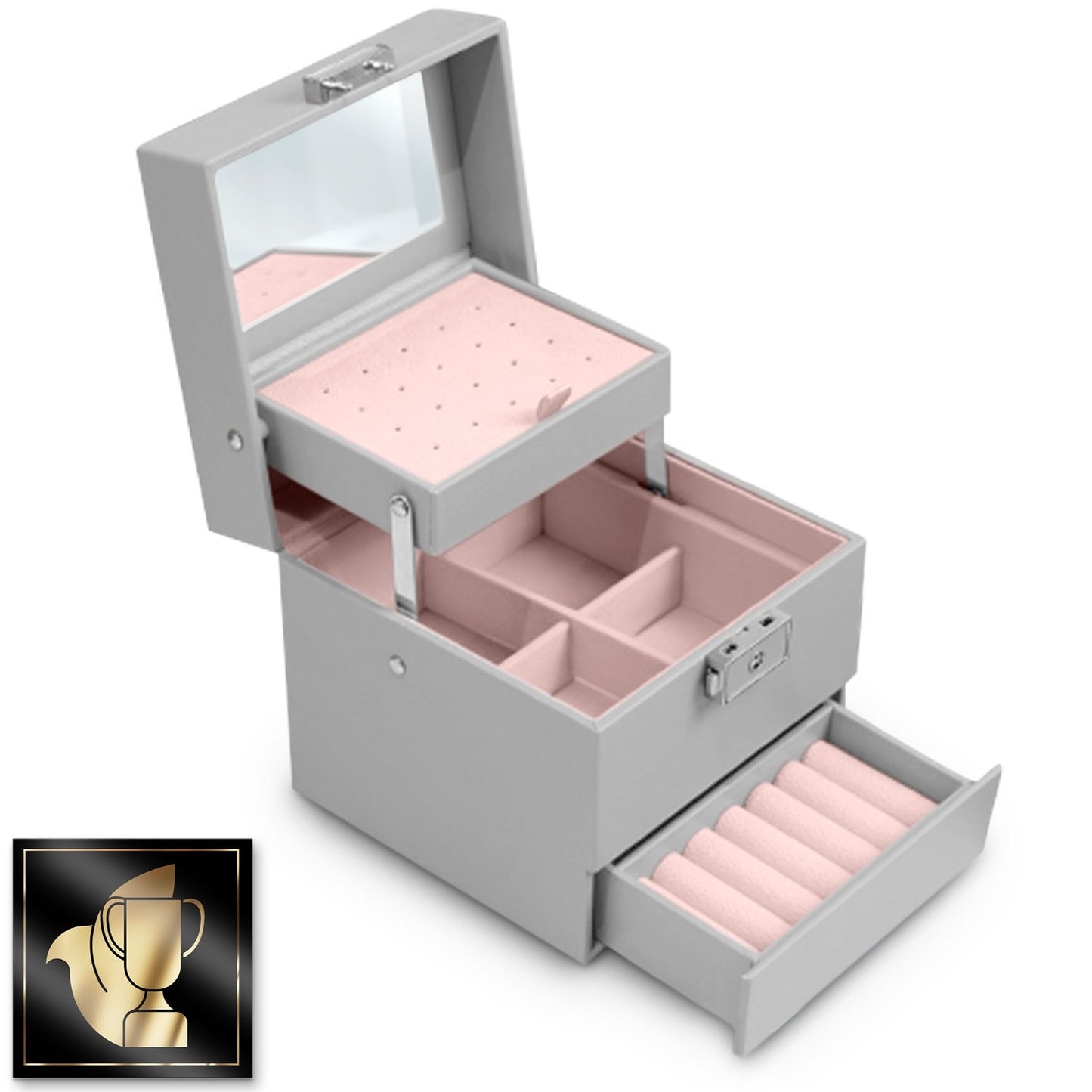 Luxury Gray Jewelry Box MS-703 Massido