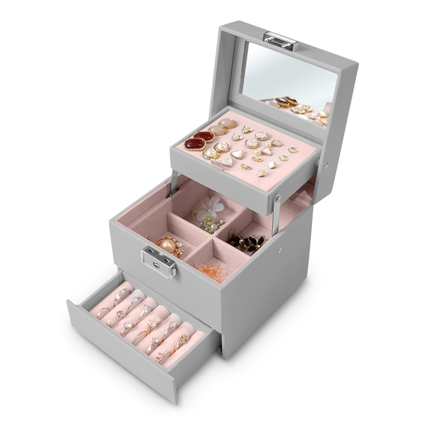 Luxury Gray Jewelry Box MS-703 Massido