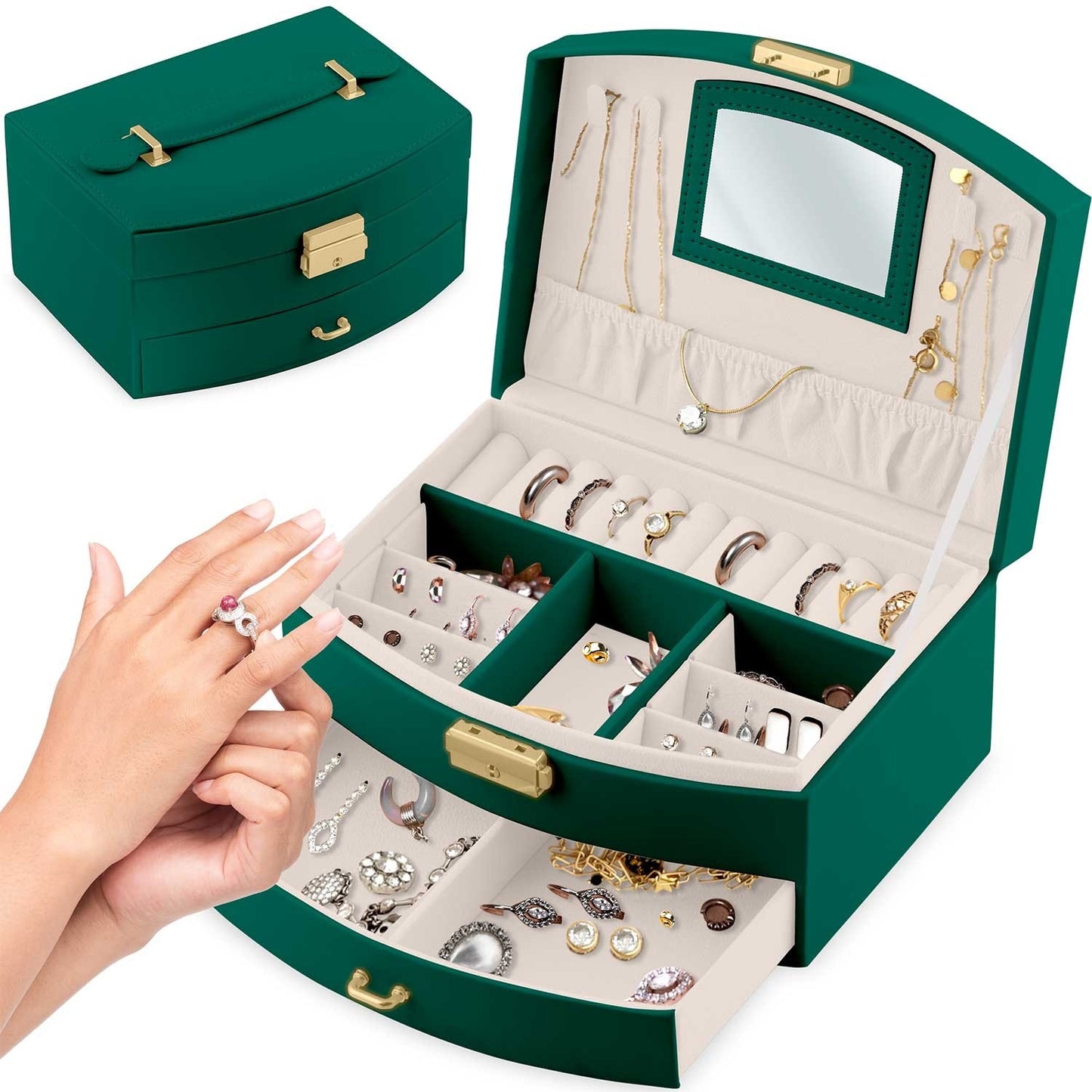 Luxury Green Jewelry Box Massido MS-708