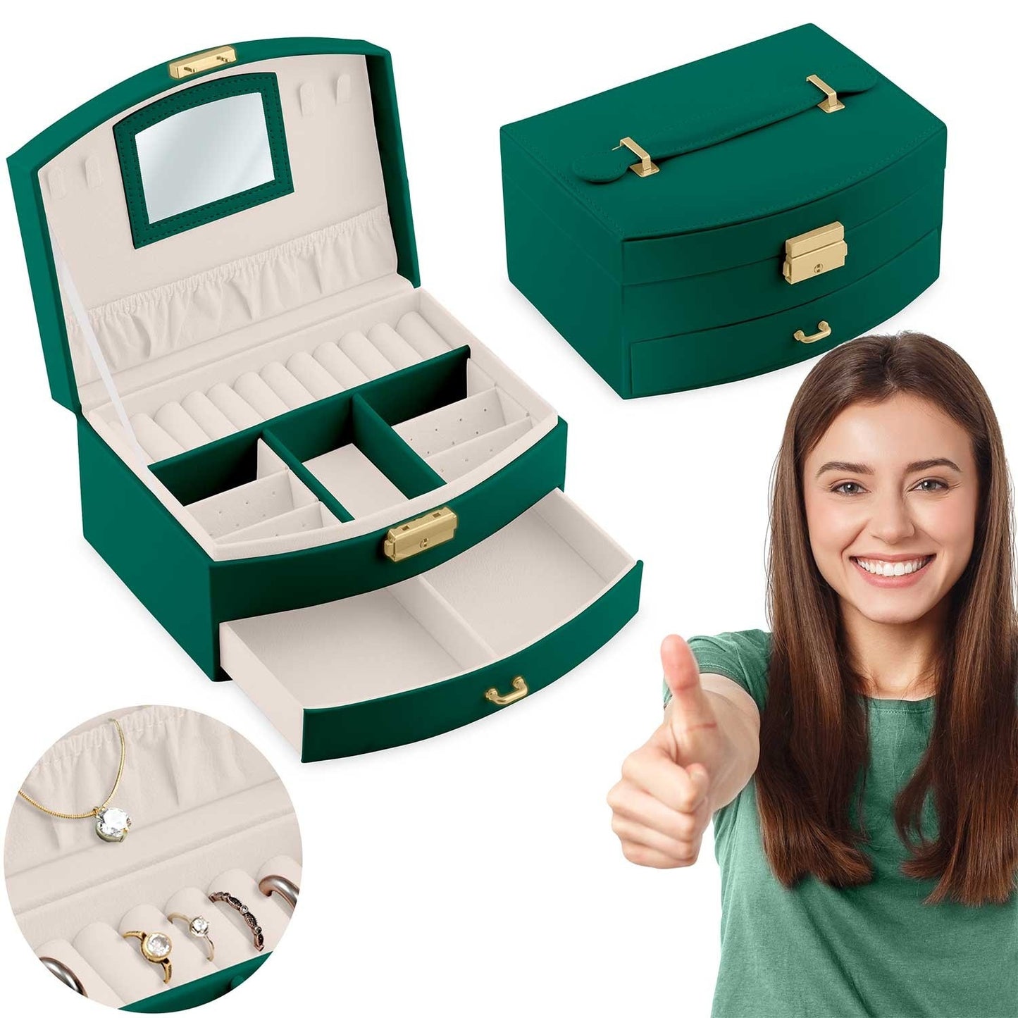 Luxury Green Jewelry Box Massido MS-708