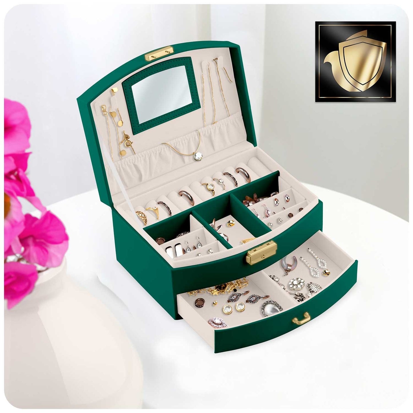 Luxury Green Jewelry Box Massido MS-708