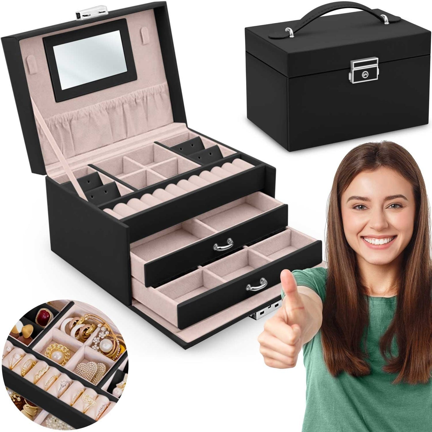 Luxury Jewelry Box MS-700 Massido - Black