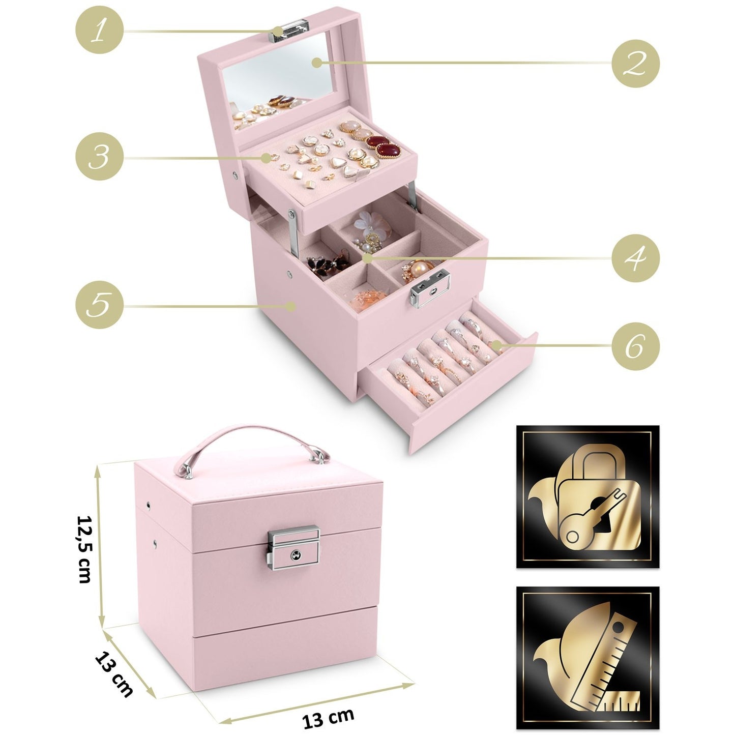 Luxury Jewelry Box MS-703 Massido - Pink