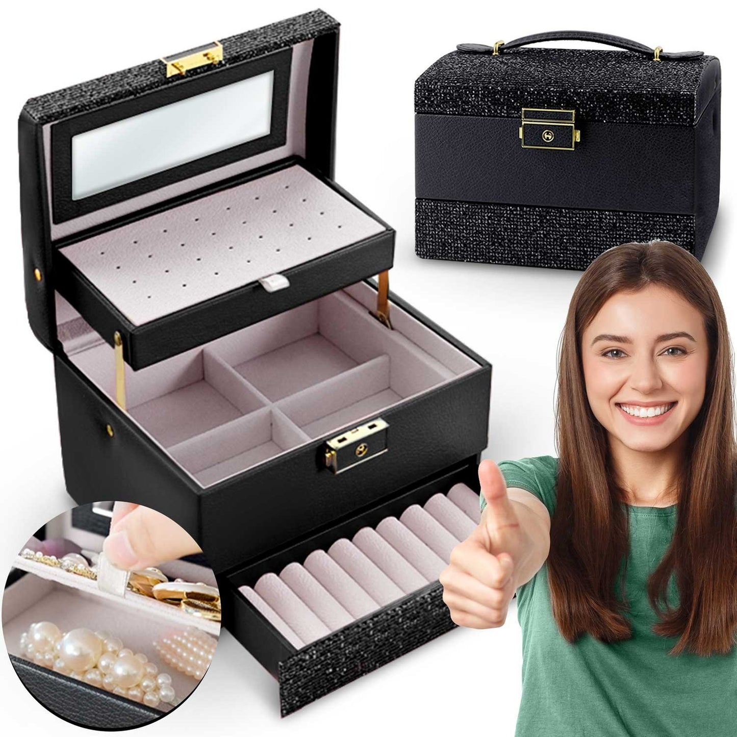 Luxury Jewelry Box MS-705 Massido - Black