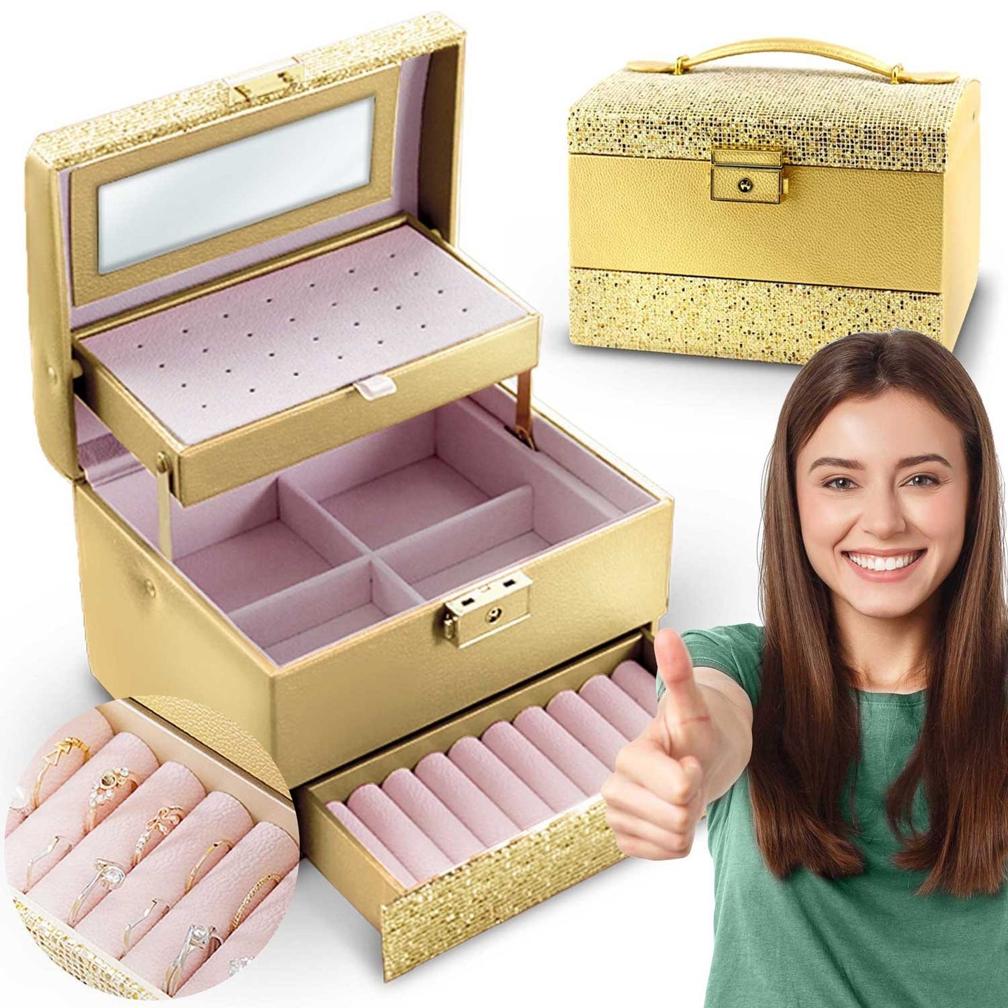 Luxury Jewelry Box MS-705 Massido - Gold