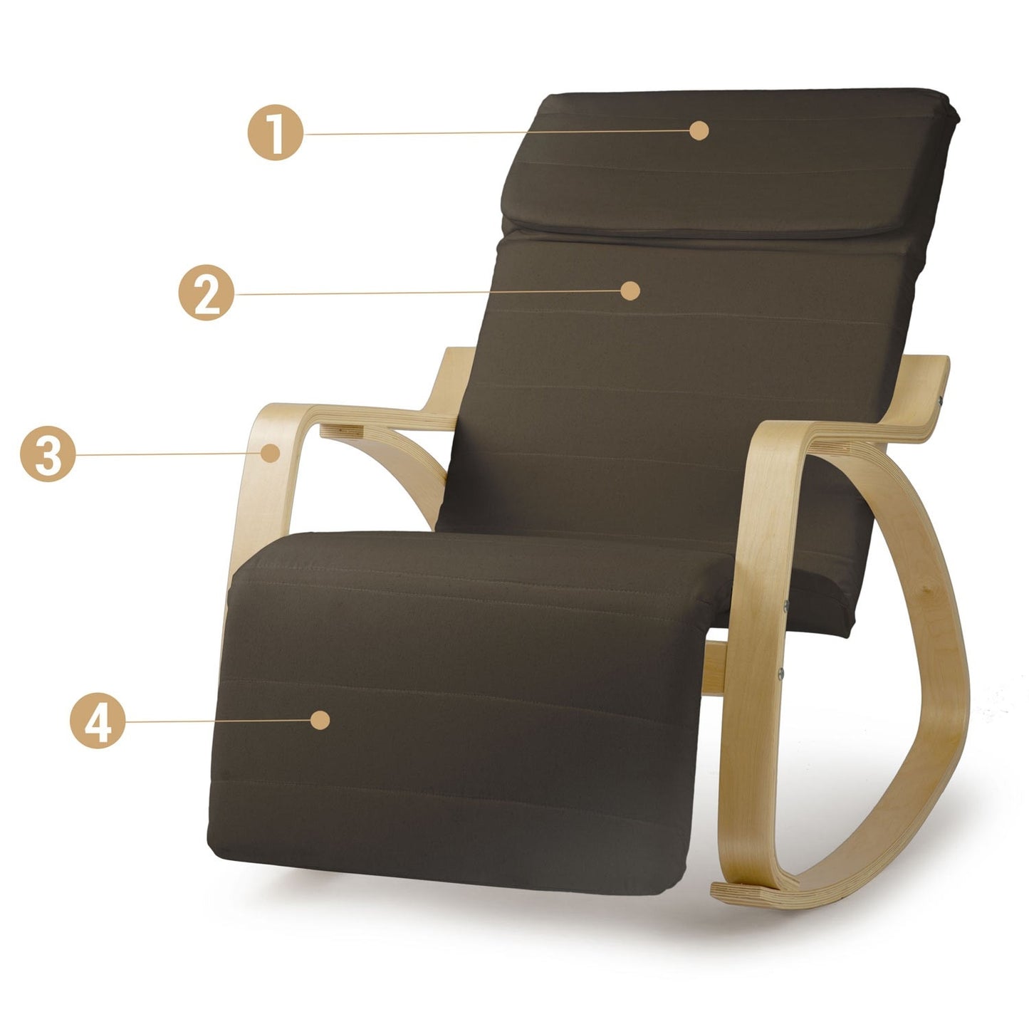 Luxury Rocking Chair Suzi - Brown