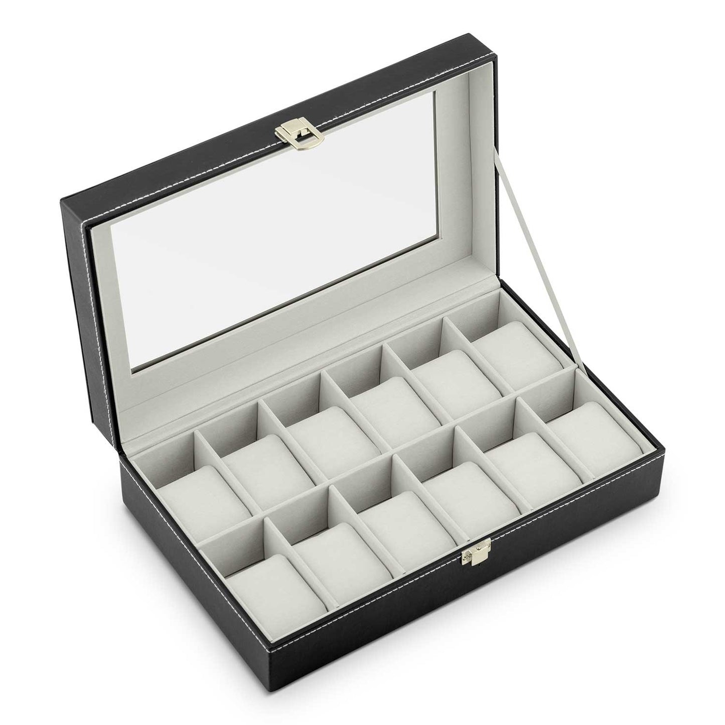 Luxury Watch Box for 12 Watches Massido MS-710 Black and Beige
