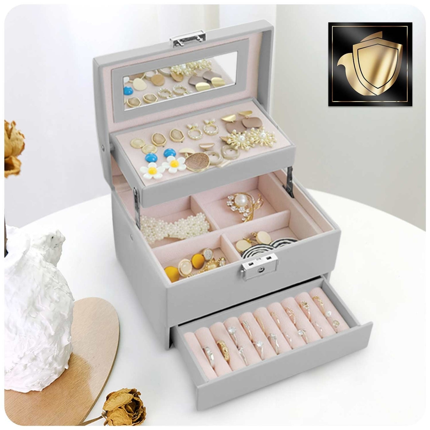 Luxury jewelery box MS-704 Massido - Grey