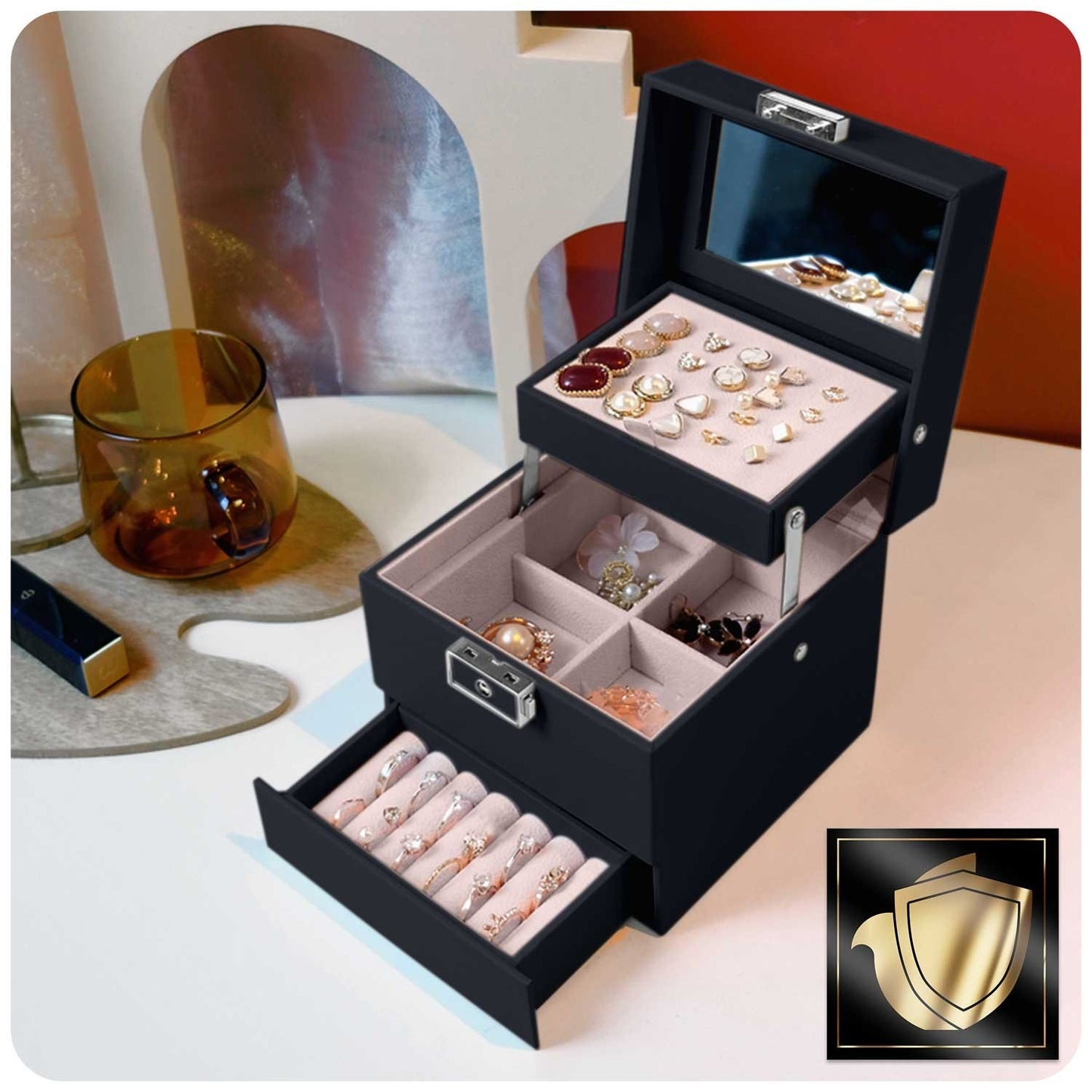Luxury jewelry box MS-703 Massido - black