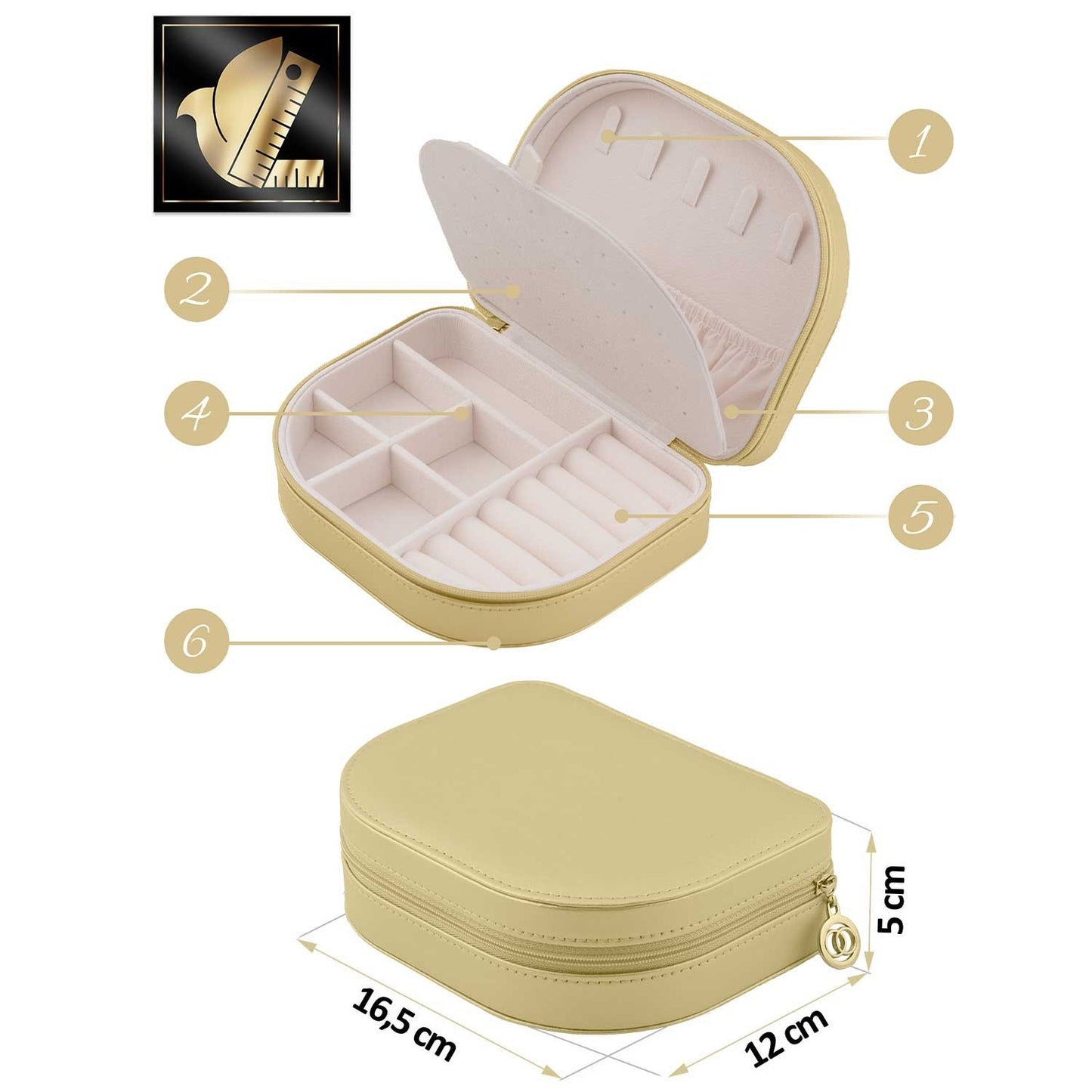 Luxury jewelry box Massido MS-707 - Gold