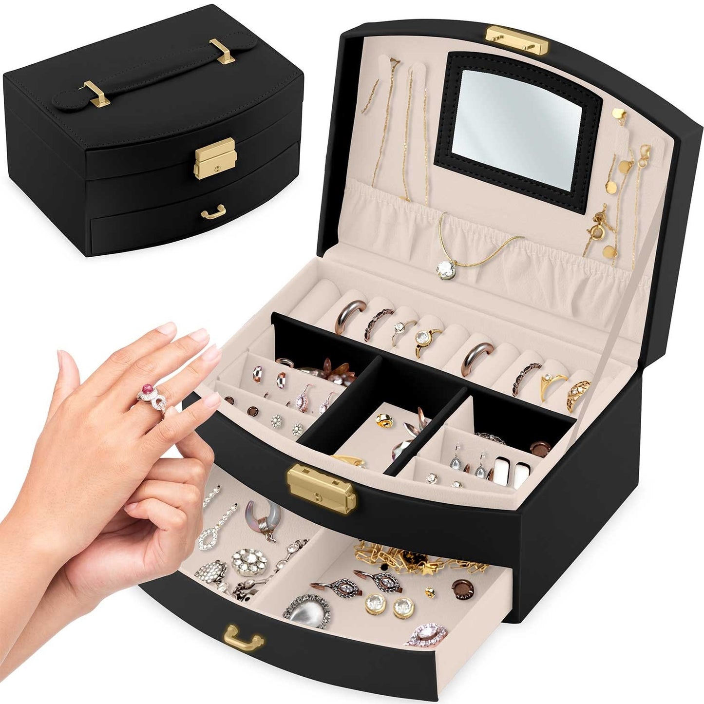 Luxury jewelry box Massido MS-708 - Black