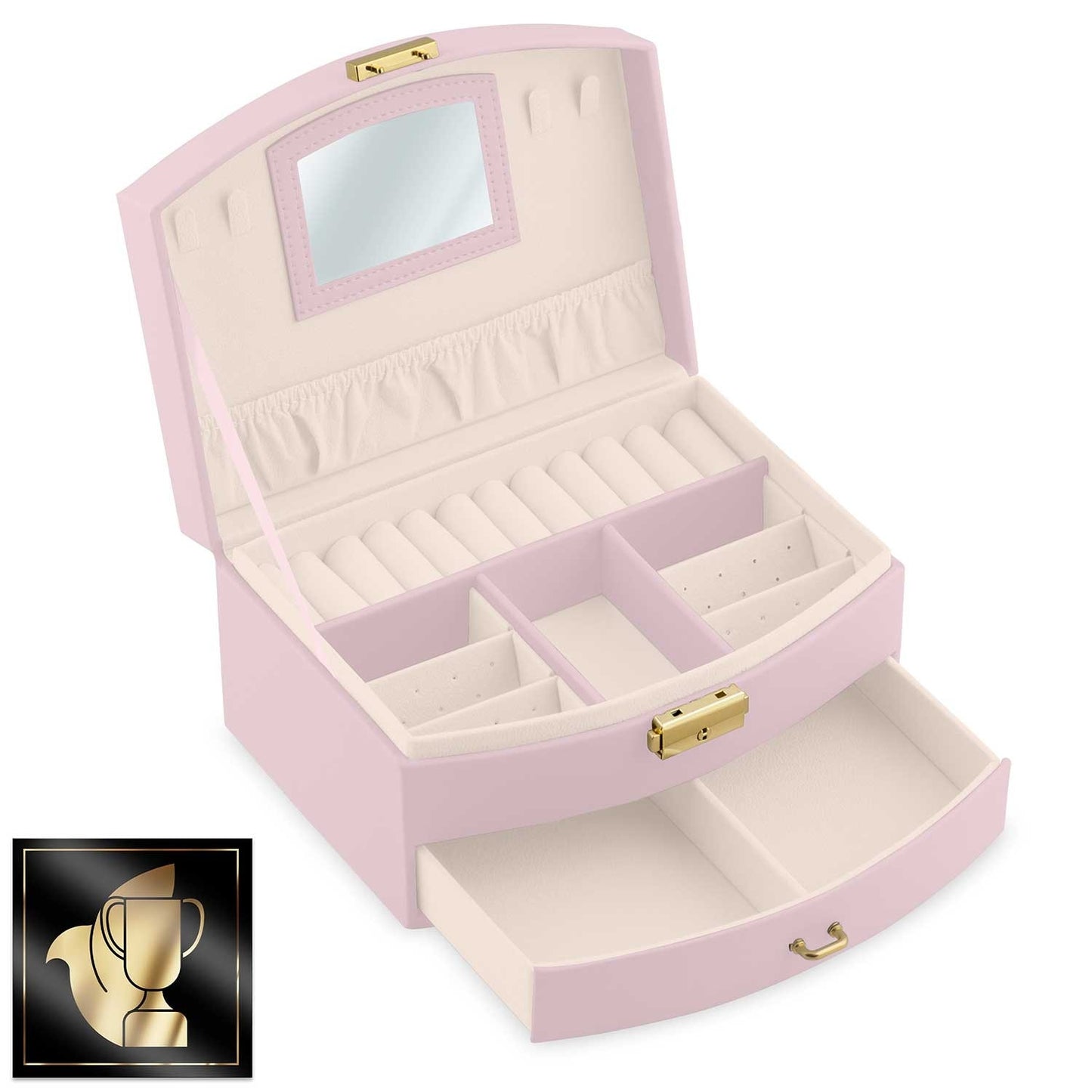 Luxury pink jewelry box Massido MS-708