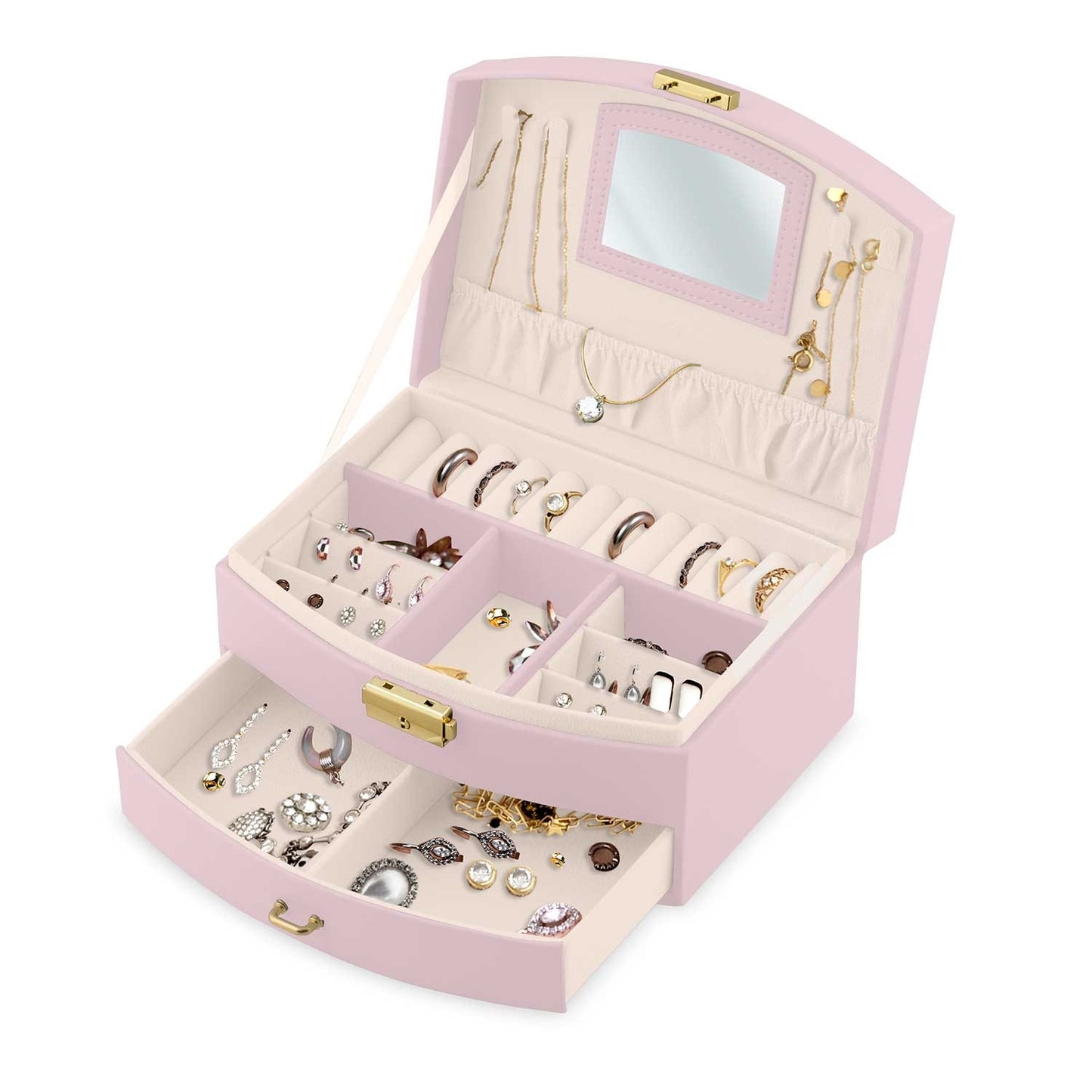 Luxury pink jewelry box Massido MS-708