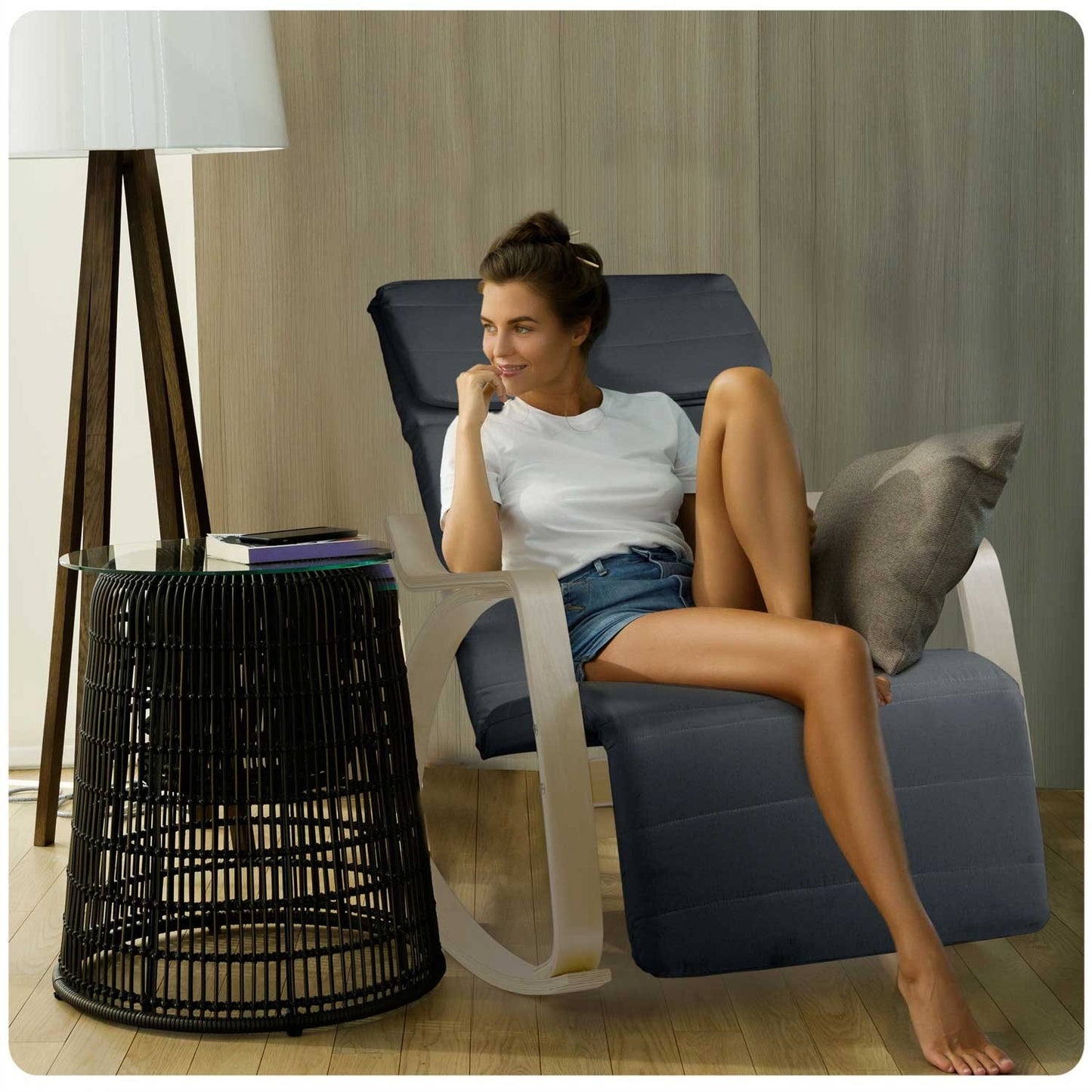 Luxury rocking chair Suzi - gray