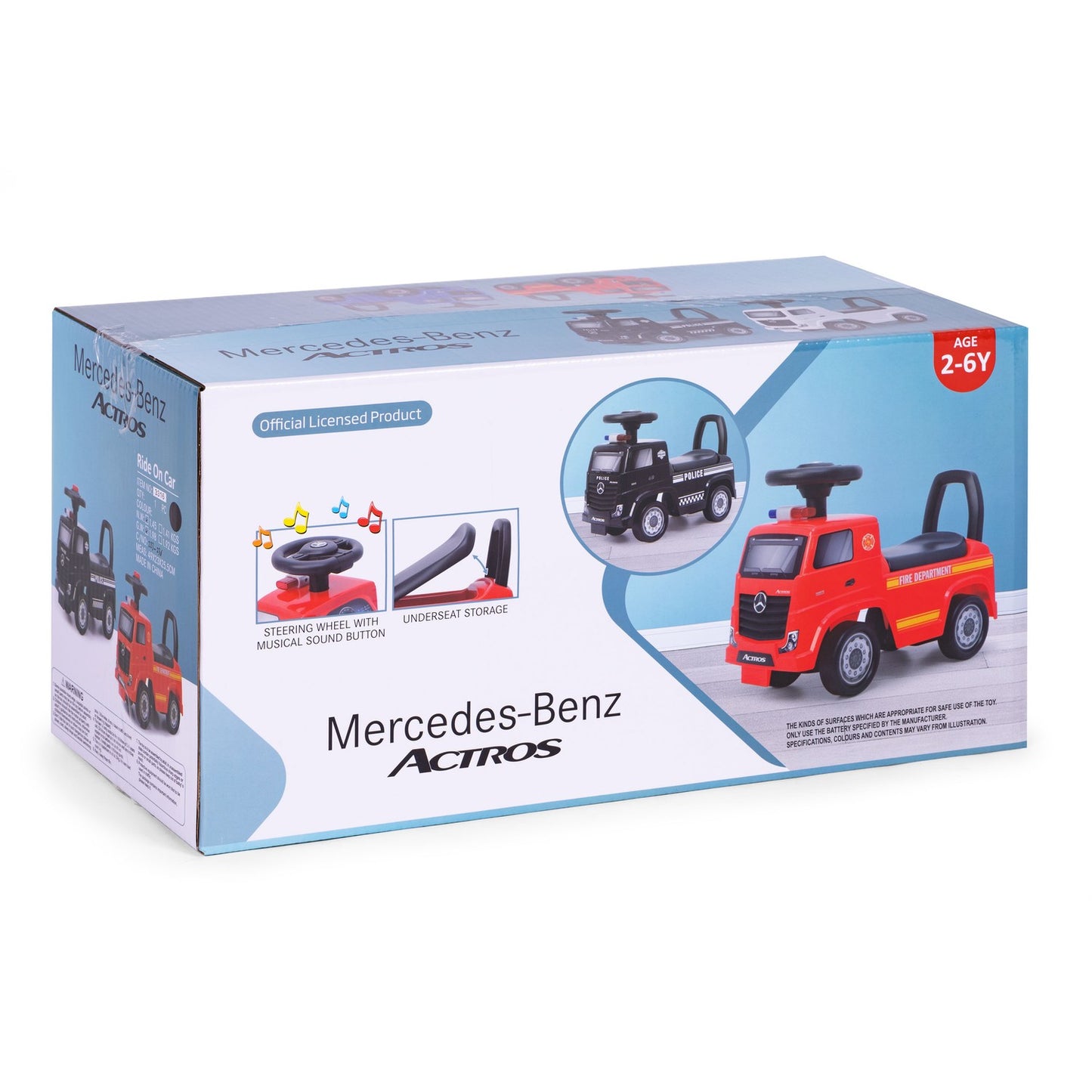 MERCEDES car, pusher car, fire truck