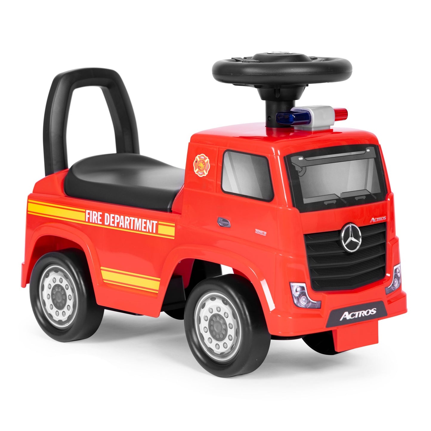 MERCEDES car, pusher car, fire truck